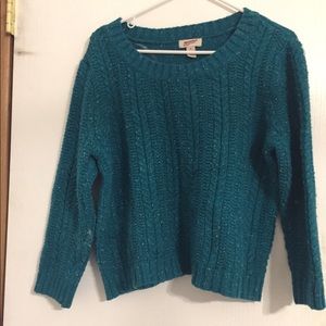 Teal crop sweater